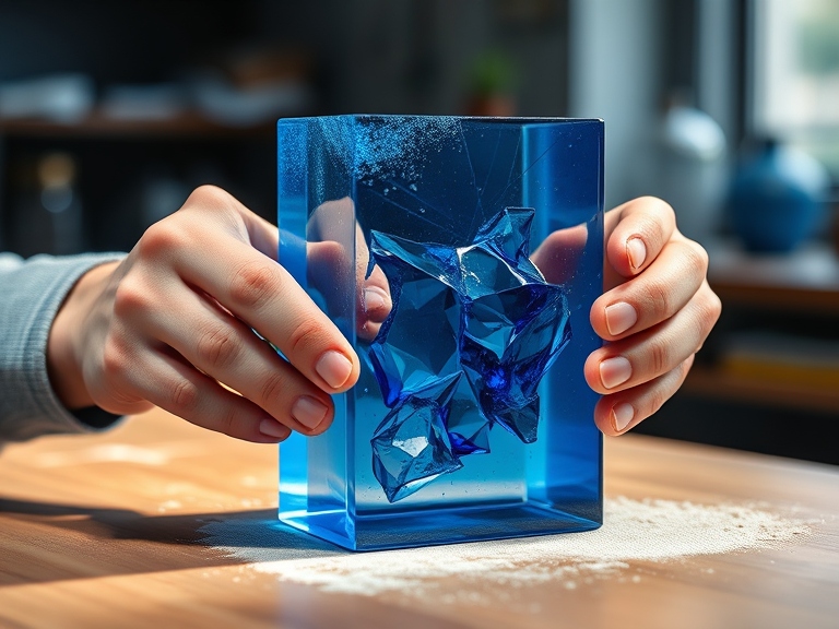  Art and Science of Cut Blue Glass and Sandblast image